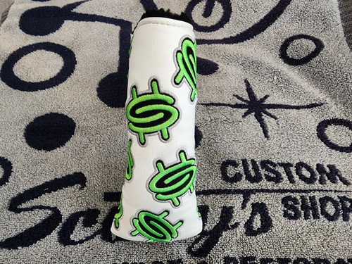 Rare Scotty Cameron Custom Shop Cash Is King Putter Blade Headcover⛳White/Green