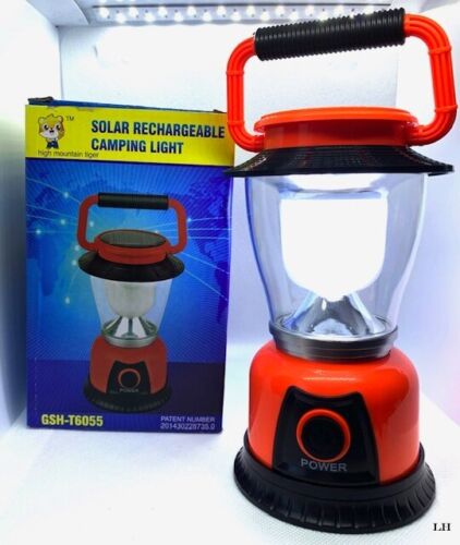 SOLAR RECHARGEABLE CAMPING LIGHT- RECARCABLE SOLAR LINTERNA( Orange) - Picture 1 of 3