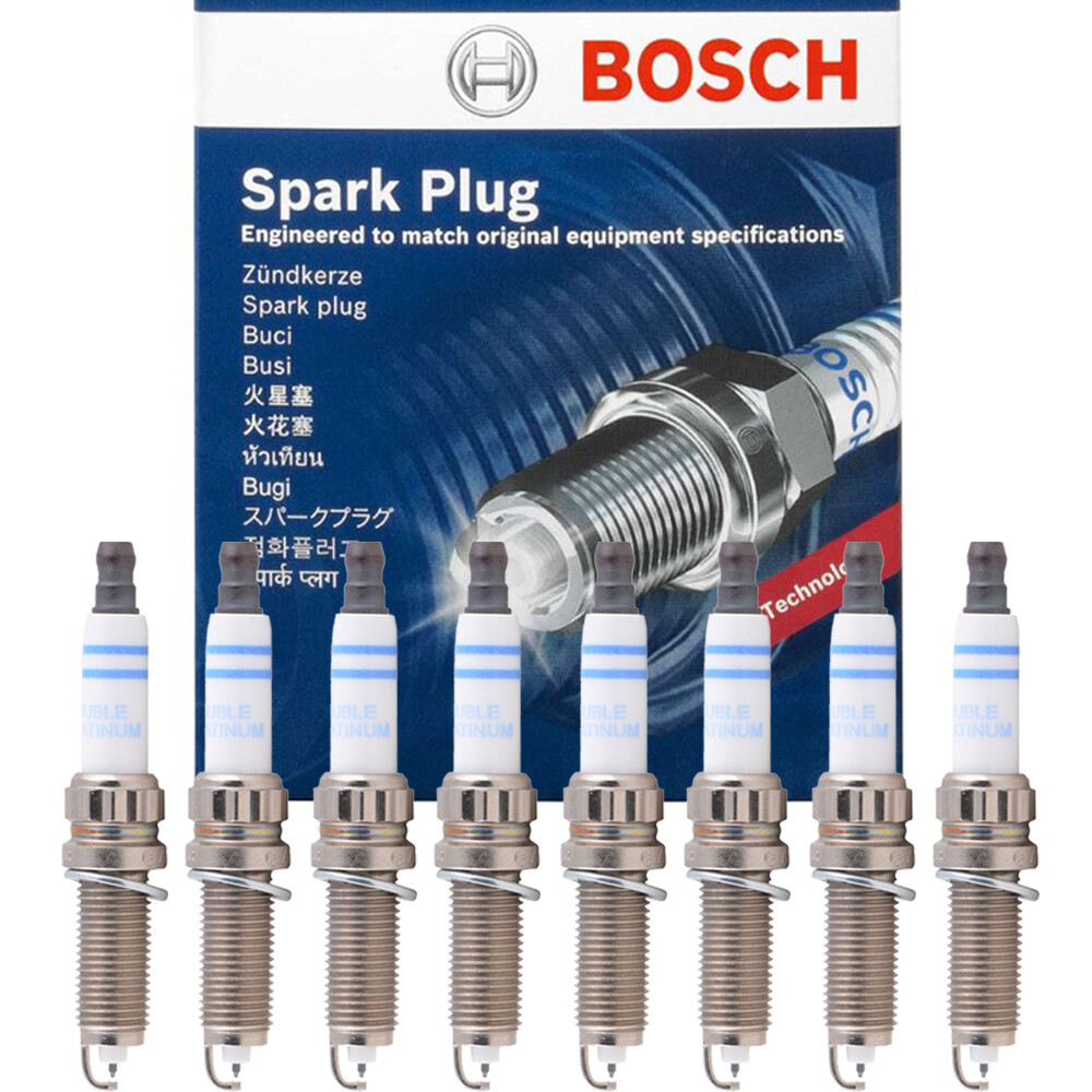 OEM BOSCH Double Platinum Spark Plug 8PCS for BMW 550i 650i 750i 750Li M5 M6 X5