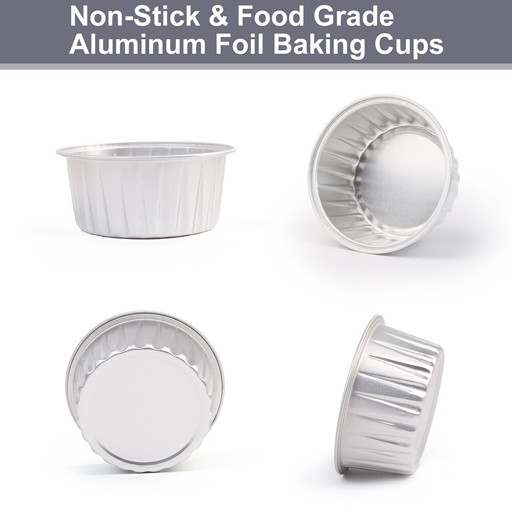 Aluminum Foil Baking Cups 50pcs 5oz 120ml Muffin Liners Cups with Lids Spoons eBay