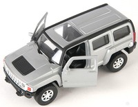 Blitz Versand Hummer H3 Silber / Silver Welly Modell Auto 1:34 Neu & Ovp