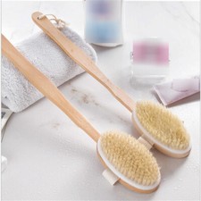 Premium Natural Bristle Wooden Bath Shower Body Back Dry Skin Brush Spa Scrubber
