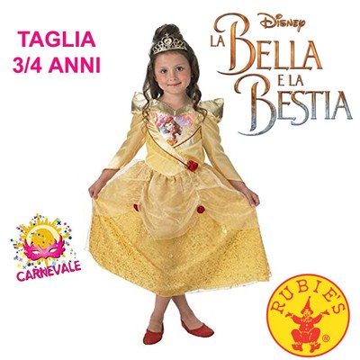 COSTUME VESTITO DI CARNEVALE BELLE BELLA E LA BESTIA PRINCIPESSA DISNEY 3/4  ANNI | eBay