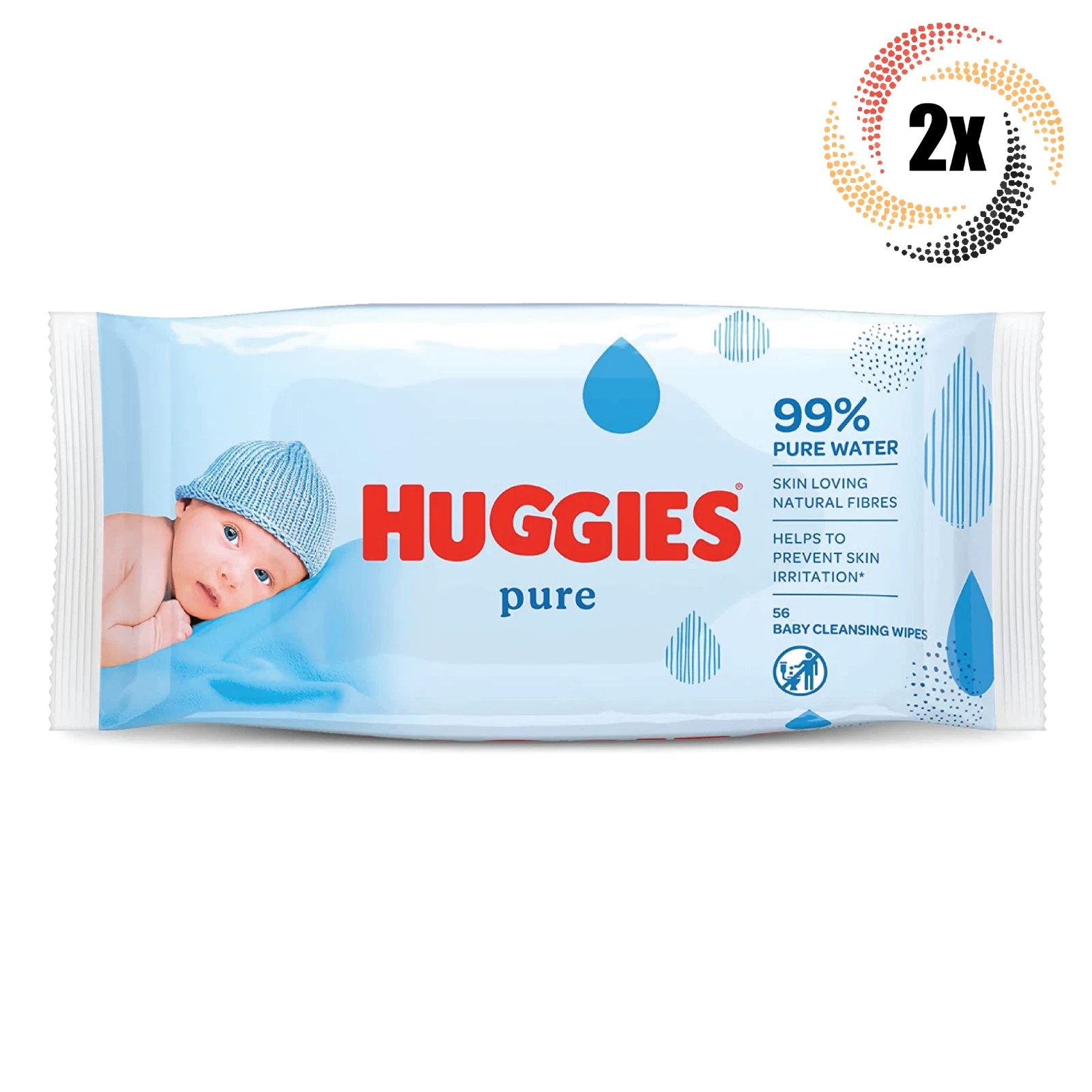 2x Packs Huggies Pure Unscented Baby 99% Water Wet Wipes | 56 Wipes Per Pack
Opens in a new window o