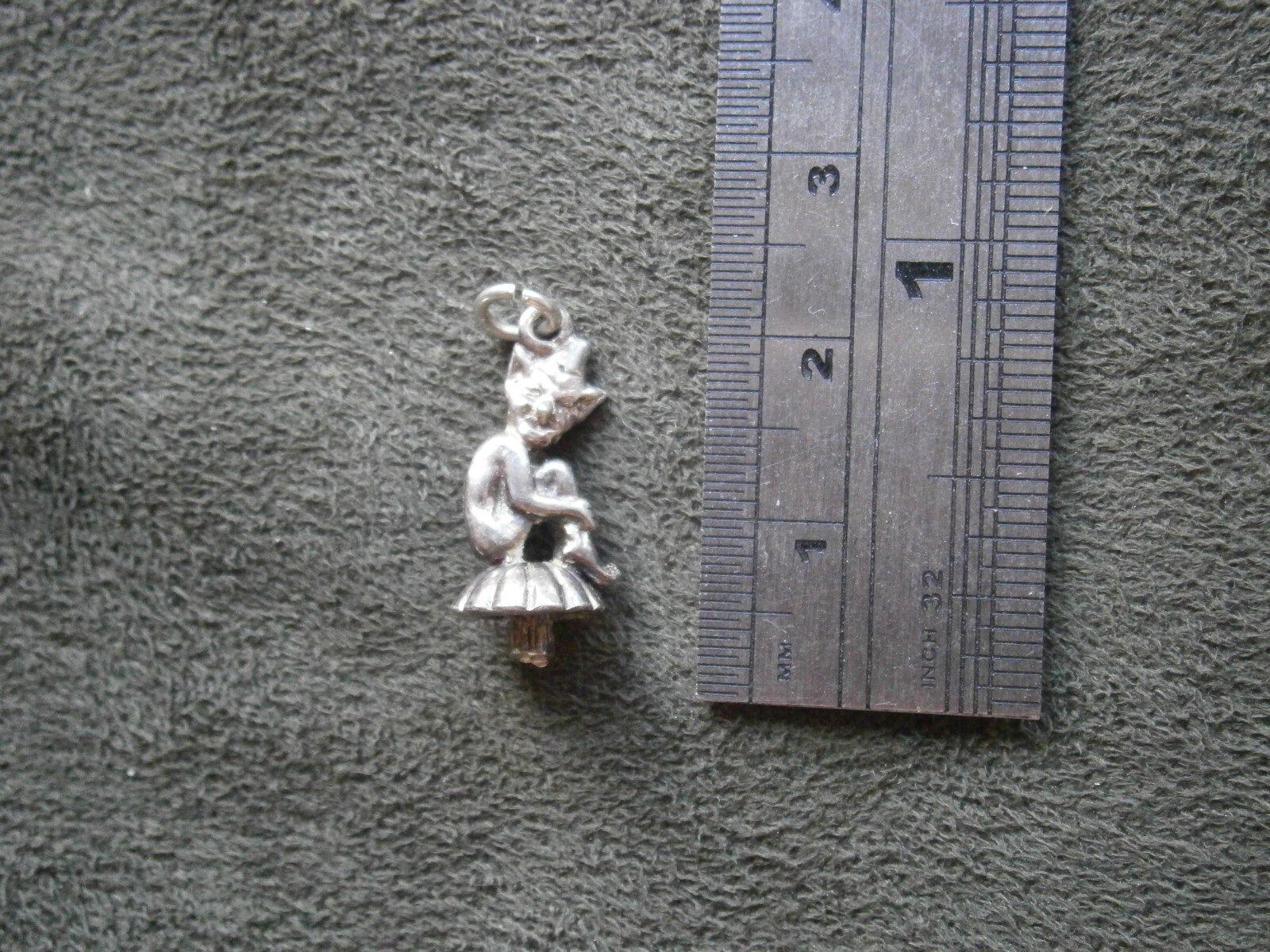 Cornish Pixie Piskie on Toadstool Vintage Sterlin… - image 2