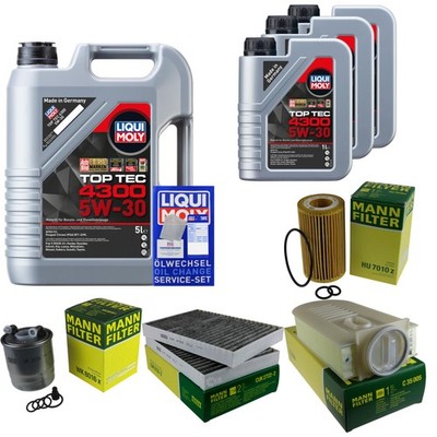 MANN-FILTER Inspektionspaket 8L Liqui Moly Top Tec 4300 5W-30 für Mercedes-Benz