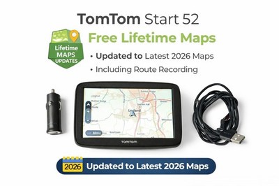TOMTOM Start 52 UK Sat Nav with 2026 UK & IRELAND Lifetime Maps, Route Recording