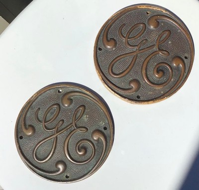 PAAR Vintage GE General Electric Messing Bronze RR Plakette Emblem Schild Abzeichen 1 Pfund EA