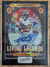 2024 Prestige Living Legends Adrian Peterson Auto 1/1 Xtra Points Black Parallel