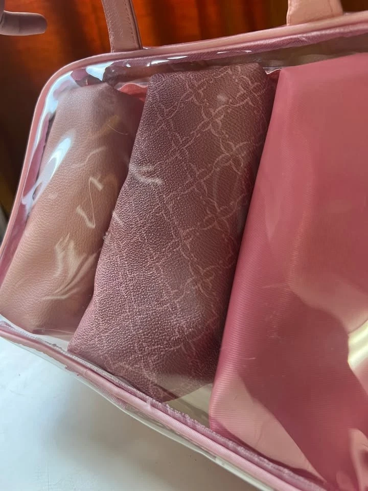 Nuevo Nine West Rosa 4 Piezas Viaje Artículos de Aseo Maquillaje Tren Estuche Bolsa Foto 3 de 4