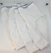 FRUIT OF THE LOOM MENS WHITE BRIEFS UNDERWEAR LOT OF 4 NEW LARGE 36/38