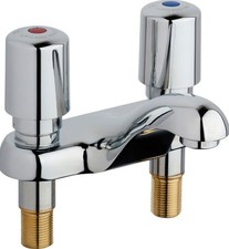 Chicago Faucets 802-765ABCP Hot and Cold Water Metering Sink Faucet New in Box