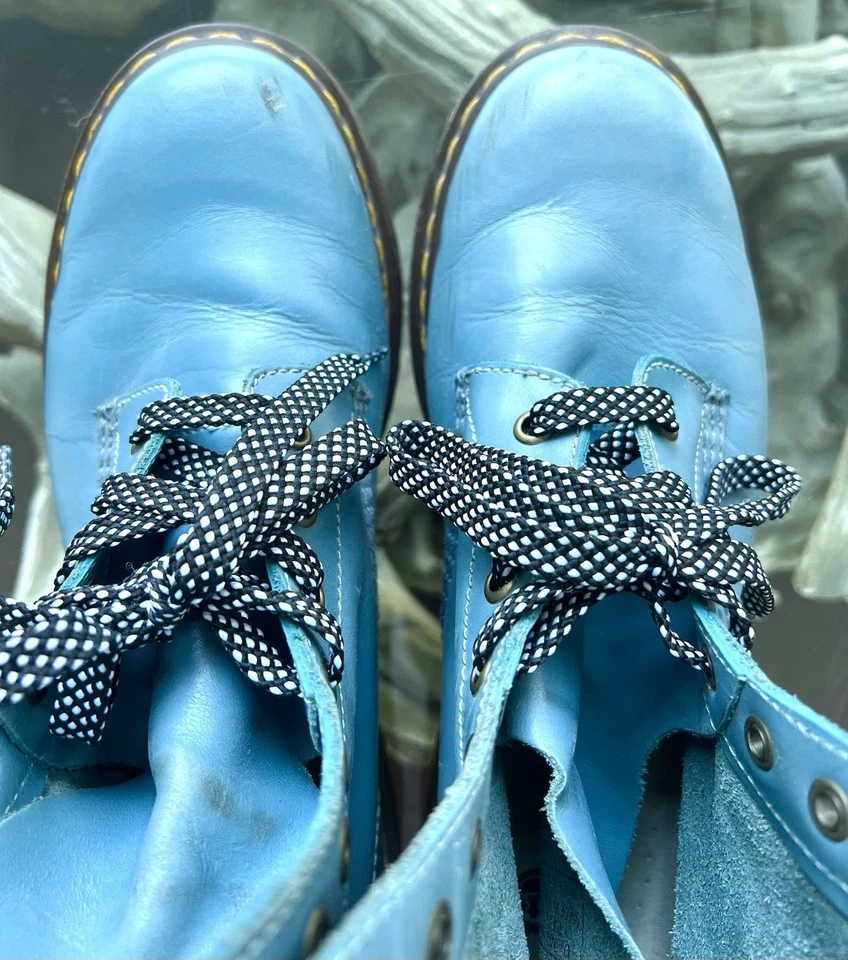 Botas unissex vintage com cadarço azul bebê Dr Martens - Imagem 4 de 4