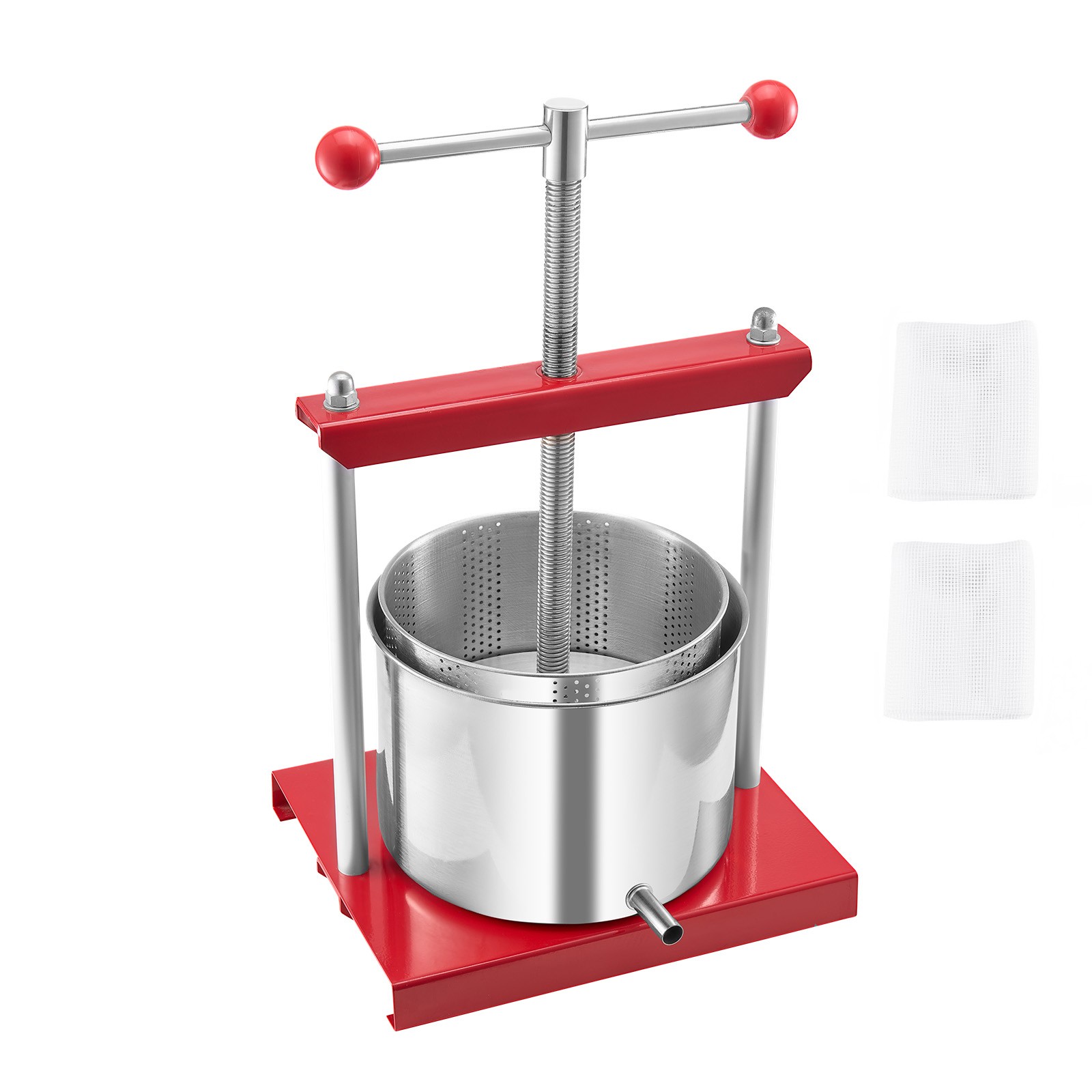 Pressoir à fruits manuel avec cuve inox 6L pour extraction maximale