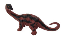 Vintage unbranded 2002 Reddish Brown/Black. Apatosaurus Jurassic Dinosaur