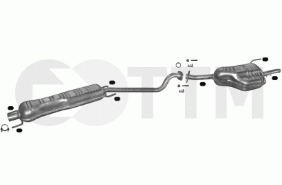 Silencieux d'échappement pour Opel Astra G Break 1.6 de 1998 à 2003