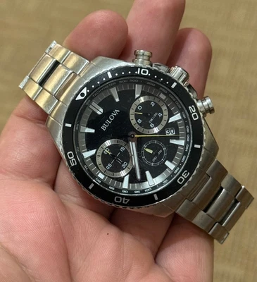 Bulova Precisionist Chronograph 262Khz Mens Watch Diver Rare