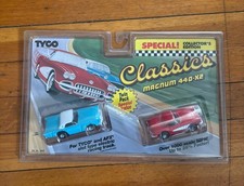 Vintage 1990s Tyco Classics Magnum 440-X2 Twin Pack Slot Car Set T-Bird Corvette
