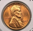 1947 P Lincoln Wheat Cent Penny GEM BU RED BLAZER Original Bank Roll OBW Luster