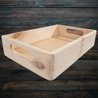 Stackable Decorative Shallow Non-lidded Open Top Wooden Crate Box  30x20x7 cm