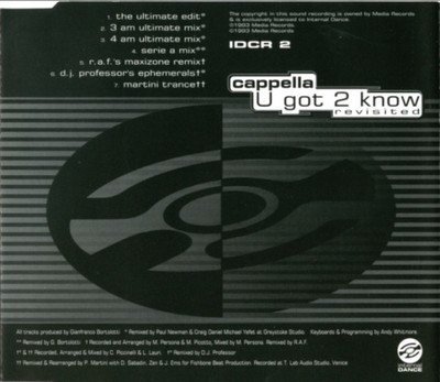 Cappella - U Got 2 Know [Revisited] (CD Single 1993 Internal Dance)