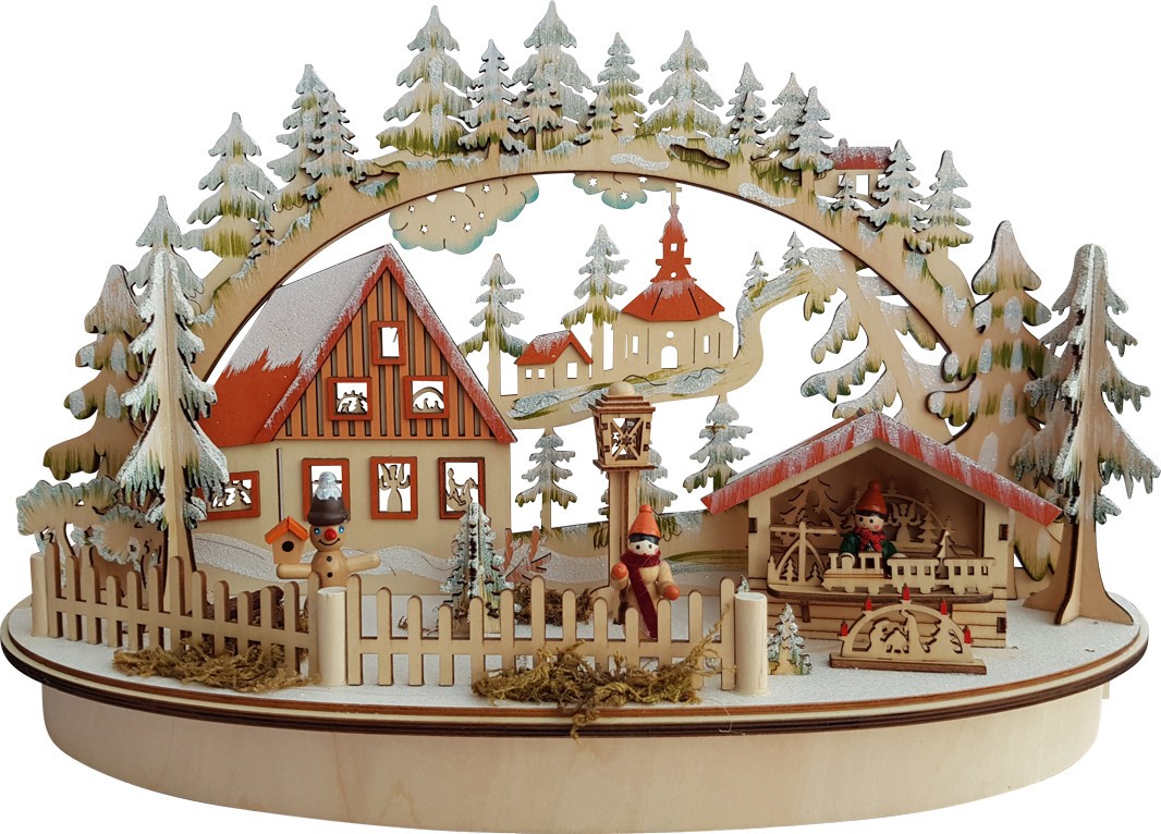 LED Schwibbogen Lichterbogen Leuchter Markt oval Weihnachten Advent Geschenk