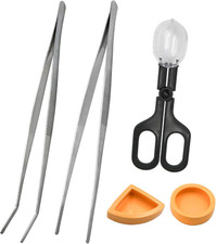 2Pcs Stainless Steel Feeding Tongs, Reptile Feeding Tweezers Long Handle Feeder