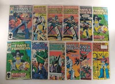 Marvel Transformers Comic Book Lot Of 12 1st Series 1984 Copper Age 1 - 25