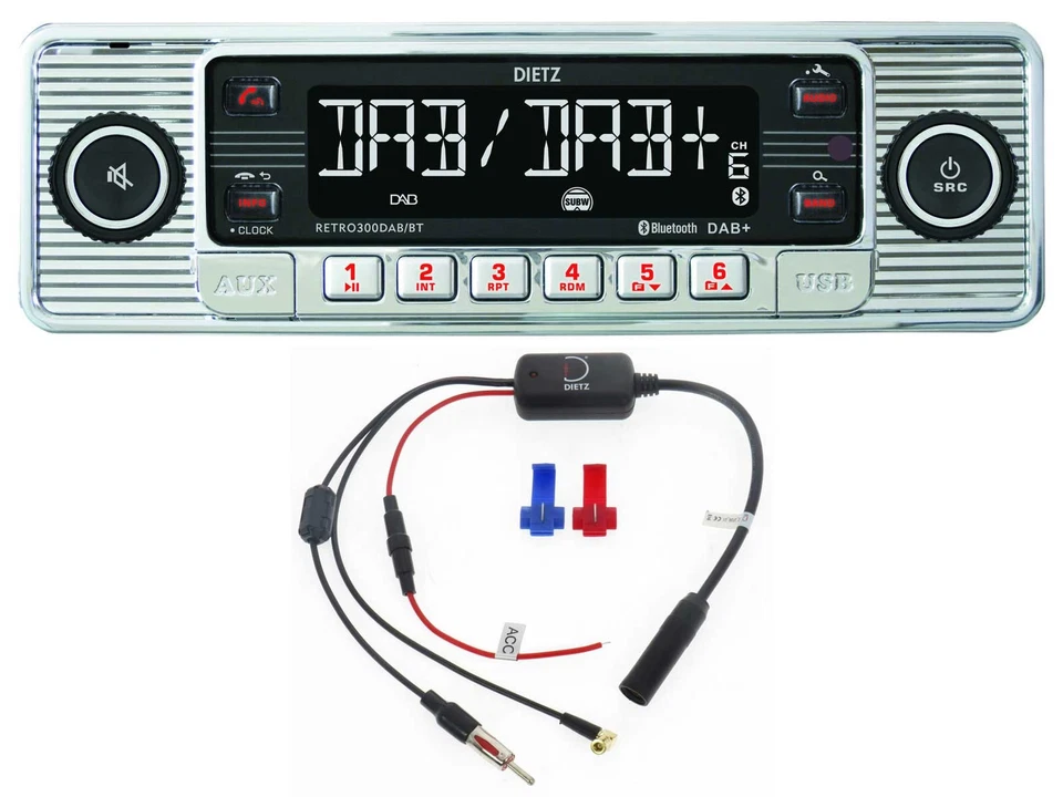 Dietz DAB USB MP3 Bluetooth Autoradio für Honda Civic 01-03 silber man. Klima. - Bild 2 von 4