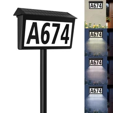 Solar House Numbers for Outside, Waterproof Illuminated House Number Plaque, ...
