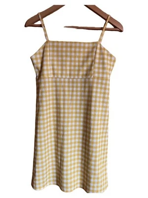 Pull&Bear Robe Été Femme Jaune Carreaux (EU 40, INT L) - Photo 1/3