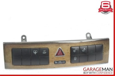 05-07 Mercedes C230 Dash Hazard Light Switch Door Lock Control Module Walnut OEM