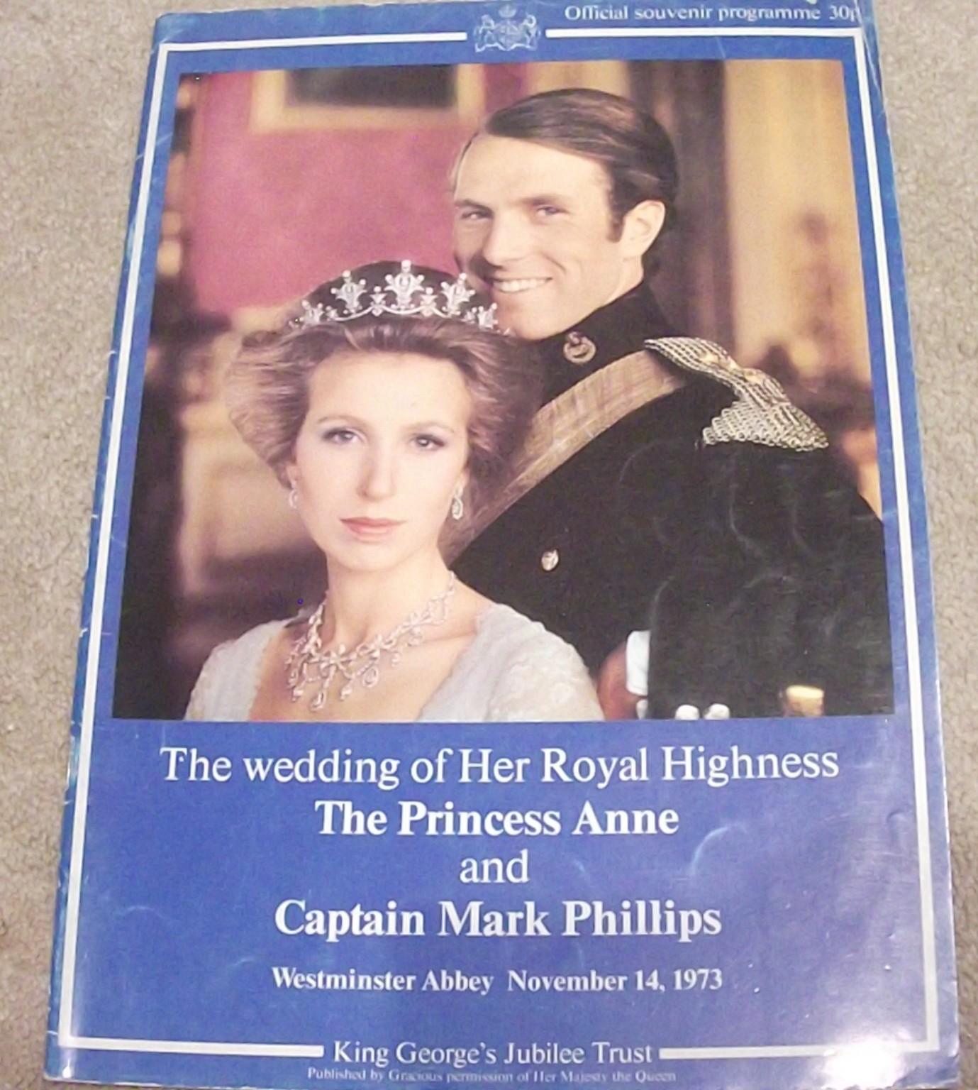 1973 Royal Wedding Souvenir Programme — Princess Anne & Capt. Mark Phillips