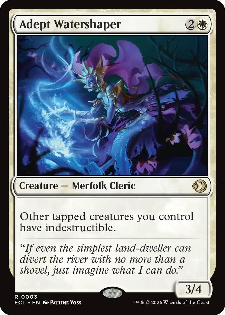 Adept Watershaper - Lorwyn Eclipsed ECL 3 NM Magic Rare TCG MTG