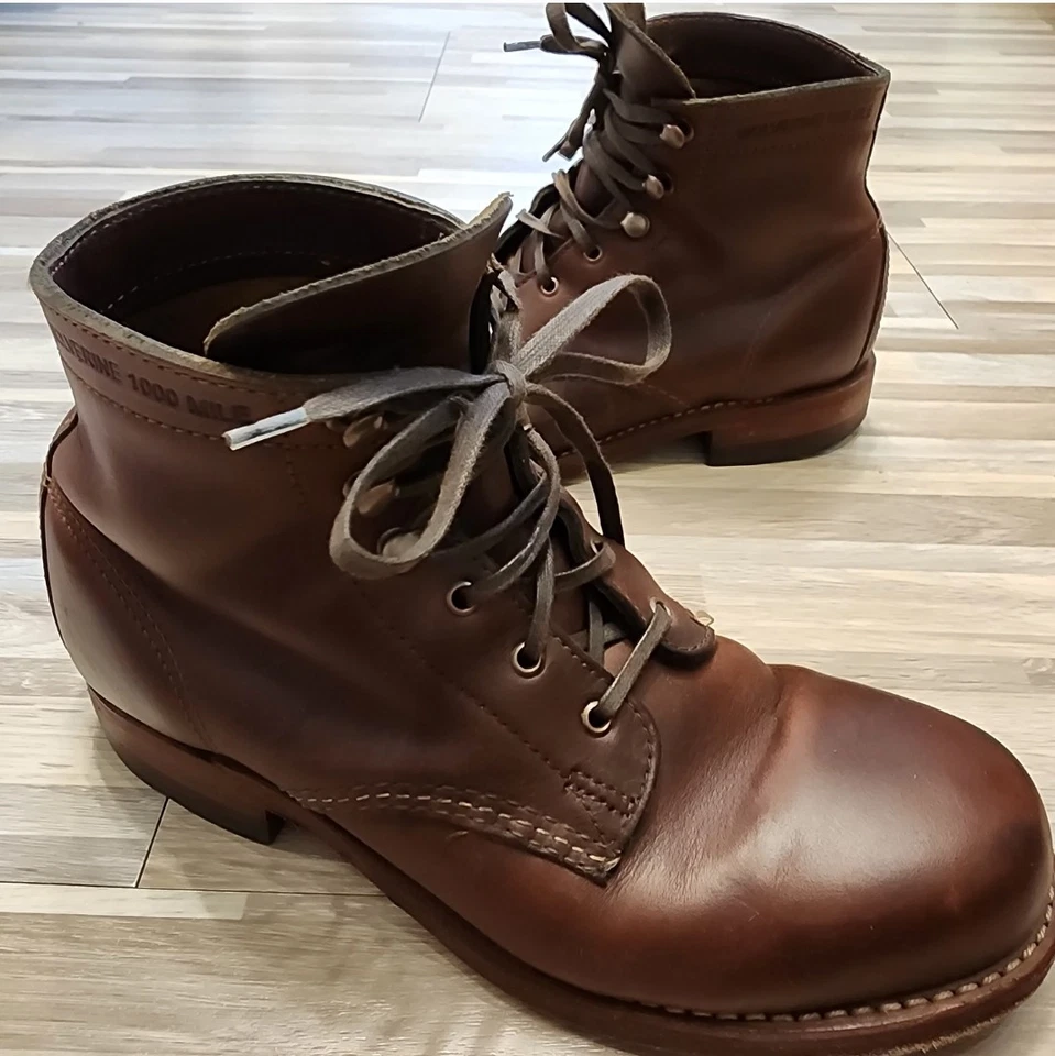 Wolverine Brown Leather 1000 Mile Samantha Pleet Ankle Boots Sz 6 B - Image 2 of 4