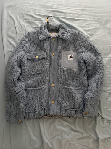 Sacai Men's X Carhartt Wip Michigan Knit Jacket A/W’23  Size 2