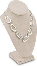 Linen Covered Wood Jewelry Display Necklace Chain Jewelry Bust Display Holder St