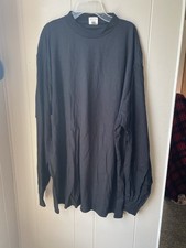 2XL Union Line VTG men's black 100% cotton long sleeve shirt Made in USA