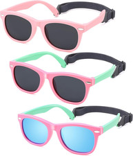 Polarized Baby Sunglasses with Strap - Unbreakable Flexible Infant Sunglasses fo