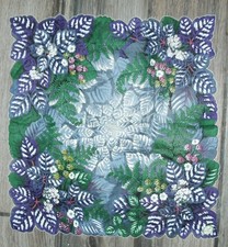 MWT  Vintage  CAROL STANLEY Hanky  Leaves  Floral  MINT