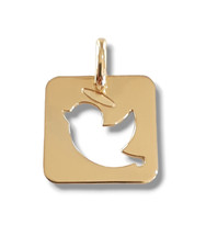 Pendentif Médaille Fête Colombe En Or Jaune 18 KT Collection Followme Par STELLA