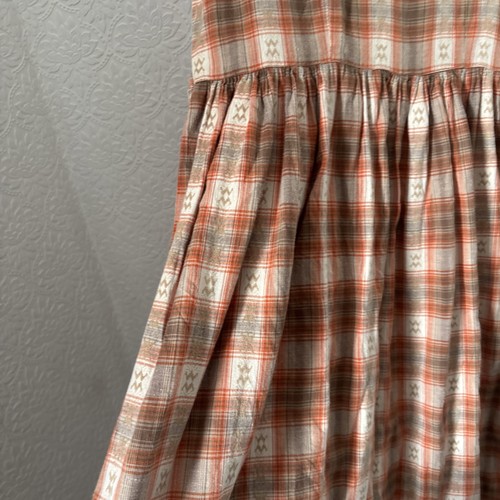Vintage Belertex Checked Button Down Prairie Dress With Tie Belt UK 12 Aztec - Picture 12 of 15