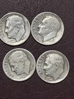 1947 silver roosevelt Dimes Lot Of 4 Coins