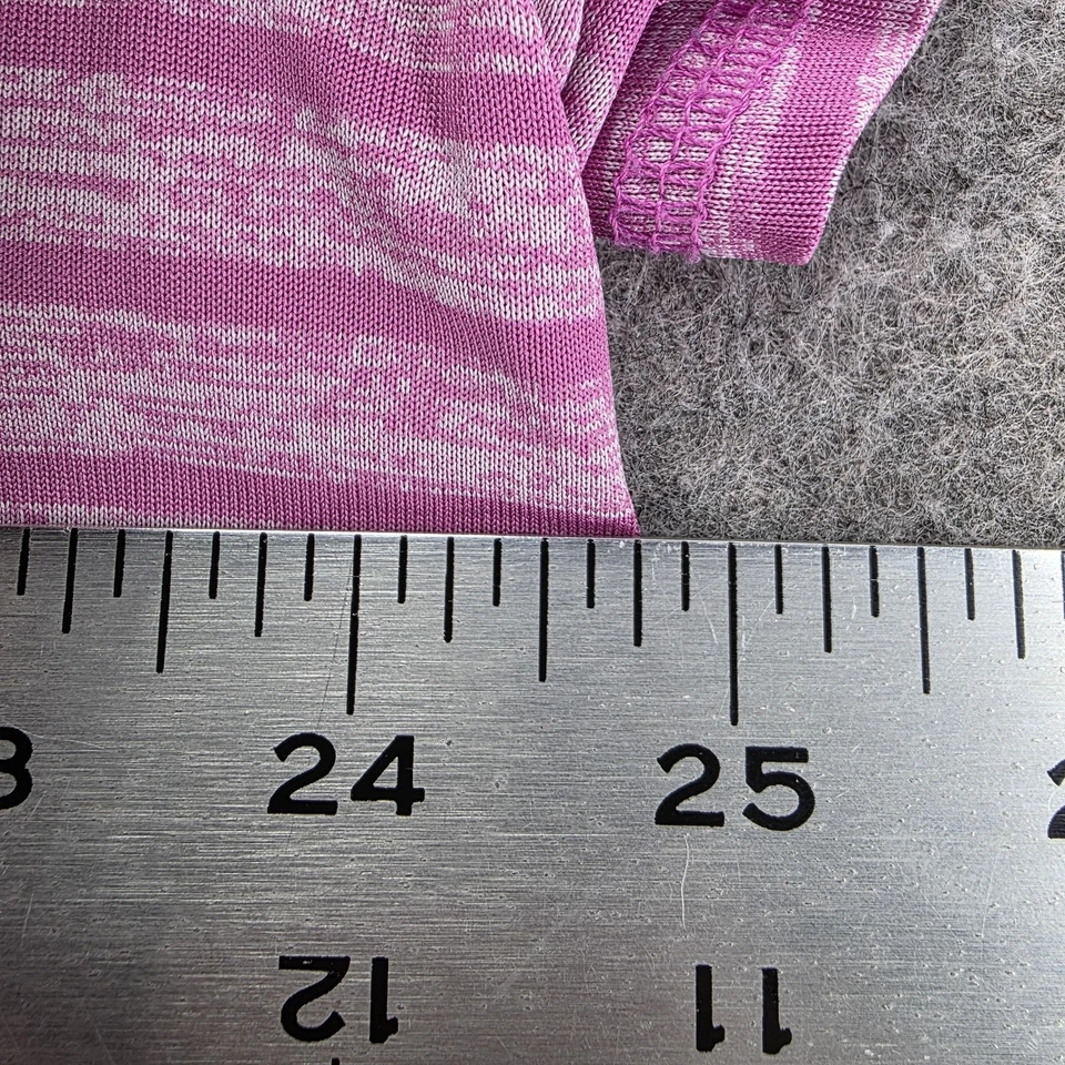 LIVI Active 衬衫女式 18/20 V 领短袖条纹轻便上衣加大 — 第 3/4 张图片