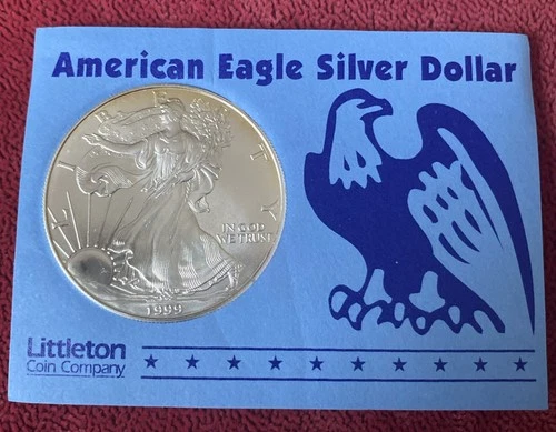1999 American Eagle Walking Liberty Silver Dollar 1oz Silver Uncirculated Toning