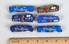 Lot of Six Vintage De Long Hair Pin Packages