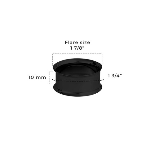 Pair of Surgical Steel PVD Black Double Flare Ear Tunnels Earlets Gauges Plugs - Picture 100 of 108