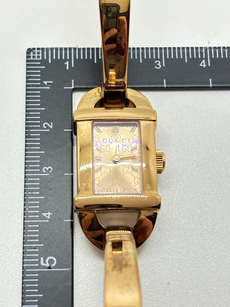 Exc+5] GUCCI 6800L PINK GOLD GG GOLD Dial Watch Women's Watch Used