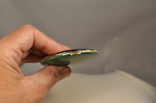 POUDRIER ANCIEN ART DECO LAQUE ANTIQUE LACQUER POWDER COMPACT - Imagen 8 de 12