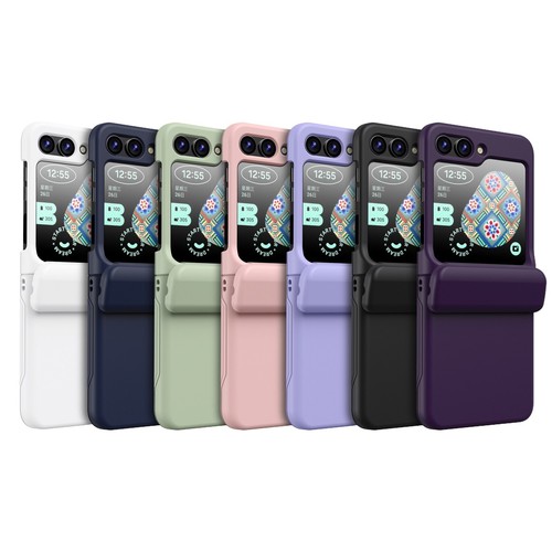 For Samsung Galaxy Z Flip 6/5/4/3 Full Body Hinge Case with Bulid in Card Slot - Picture 2 of 15